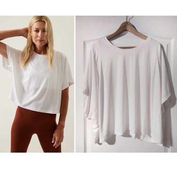 Athleta | Elemental Cropped Tee In White - Picture 1 of 14